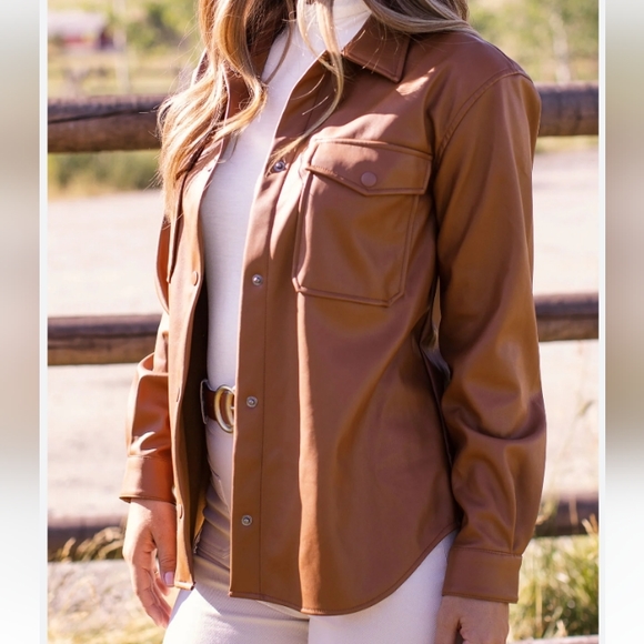 Tahari Jackets & Blazers - Brown Leather Women's Jacket